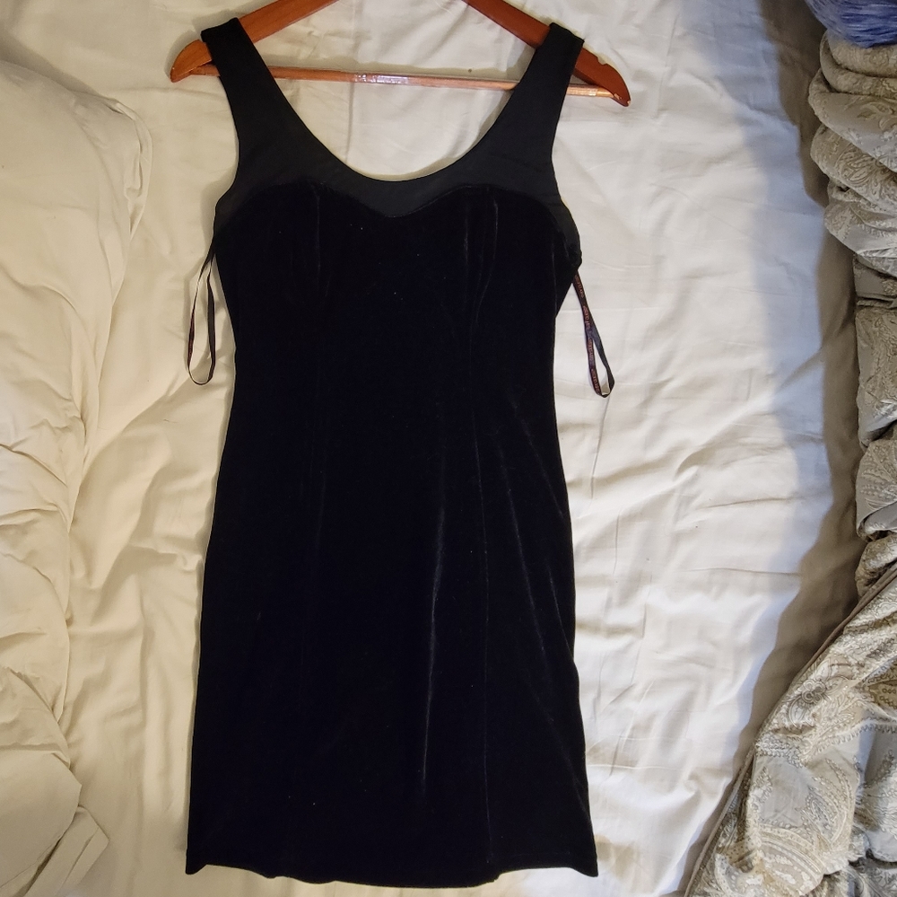 Guess Velvet Black dress Medium NEW